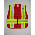 Incident Command Vest with clear card holders, 4.5" Stripes, (Regular and Jumbo) Red